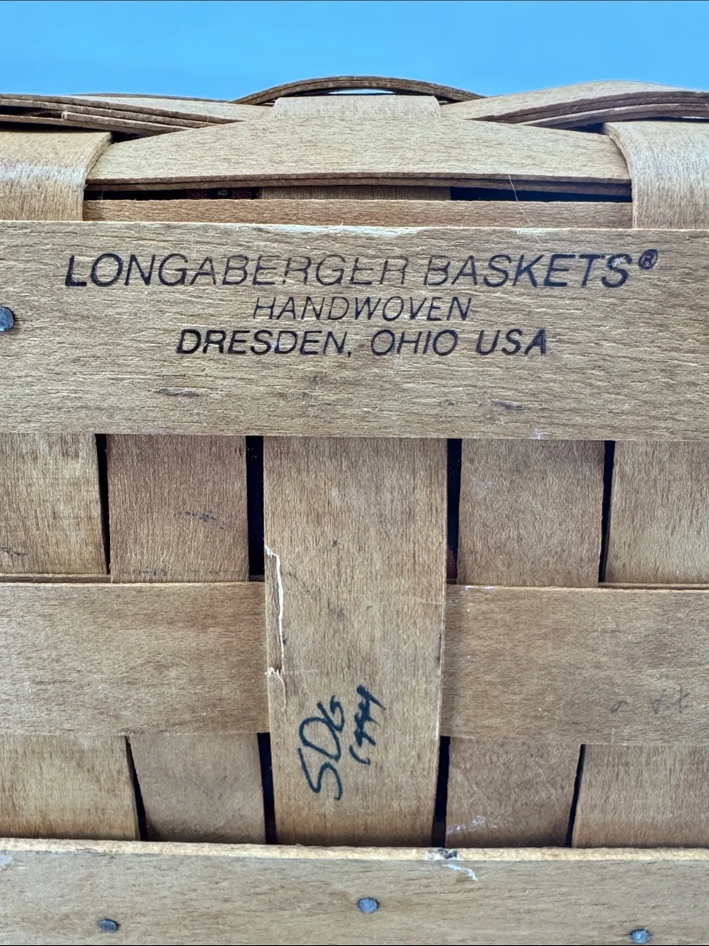 Longaberger 1994 Halloween Boo Rectangle Handle Basket w/ Original Liner